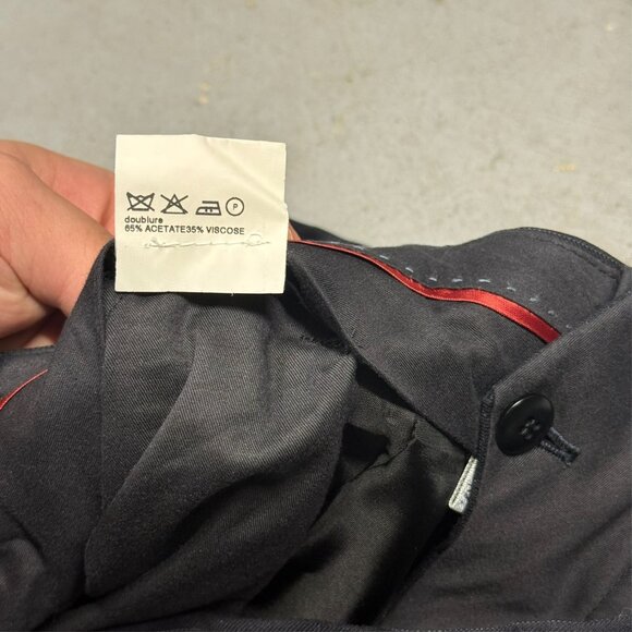 KENZO Paris Dress Pants Navy Blue Wool Trousers Pinstripe 40x34 - Picture 6 of 10